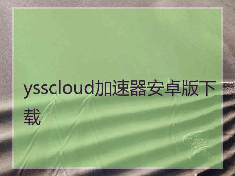 ysscloud加速器安卓版下载