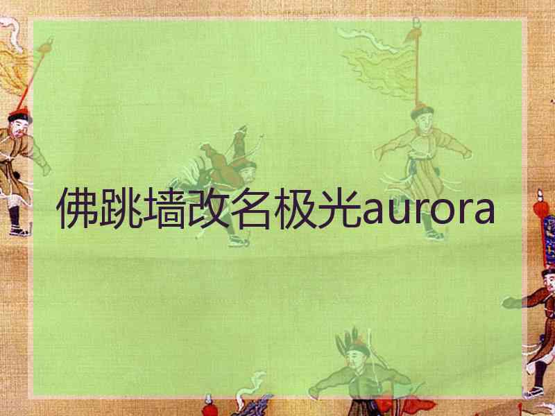 佛跳墙改名极光aurora