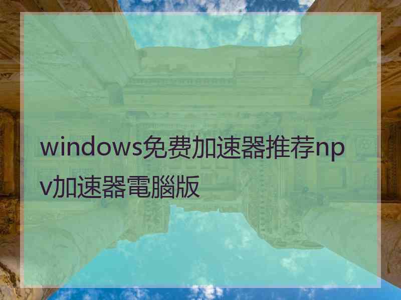 windows免费加速器推荐npv加速器電腦版