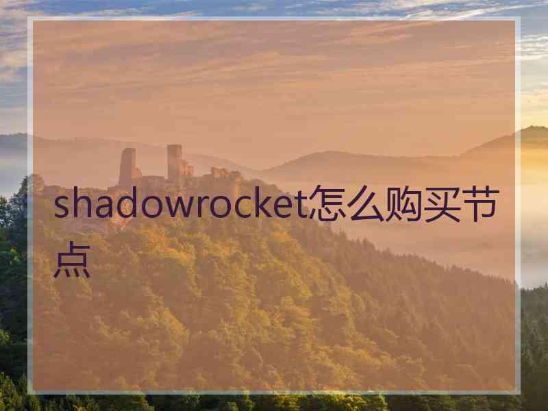 shadowrocket怎么购买节点