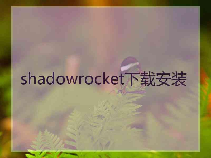 shadowrocket下载安装