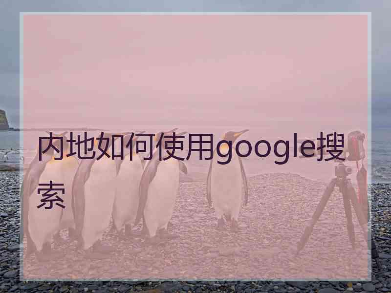 内地如何使用google搜索