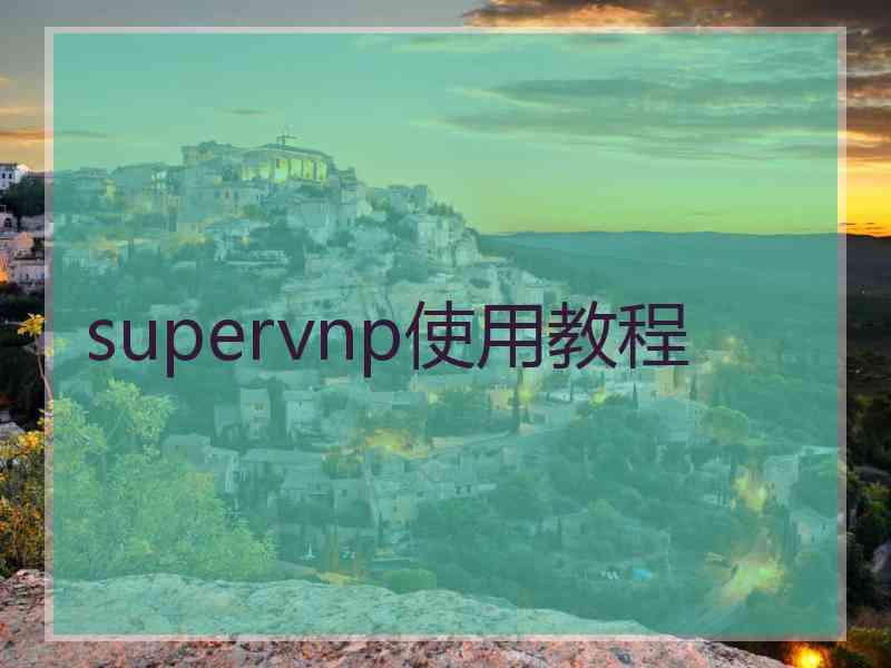 supervnp使用教程