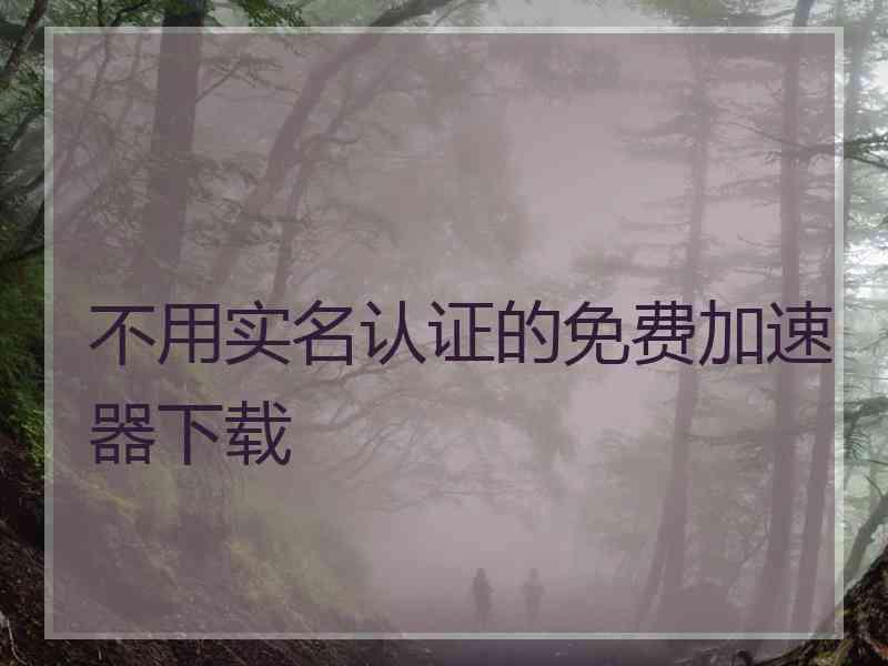 不用实名认证的免费加速器下载