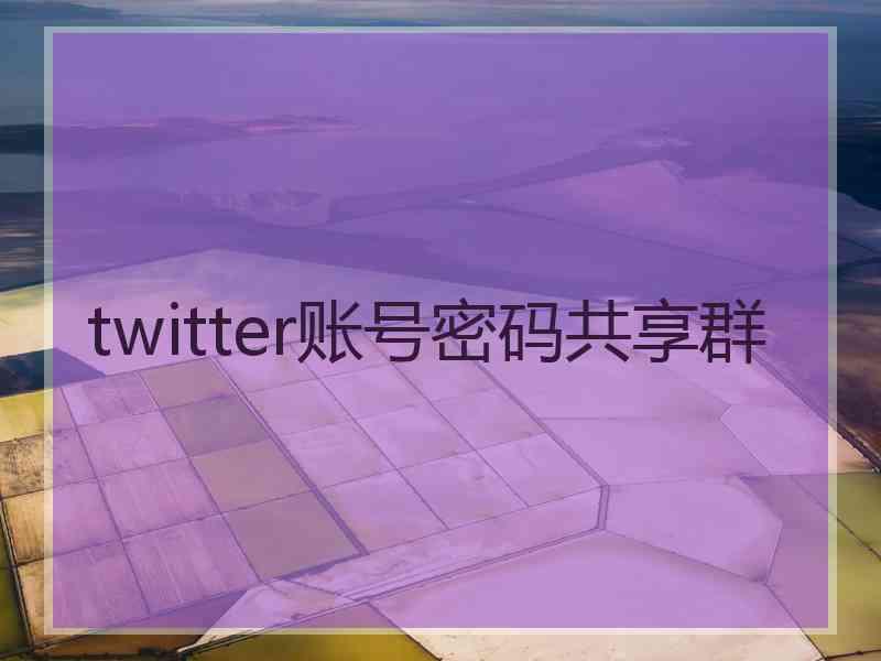 twitter账号密码共享群