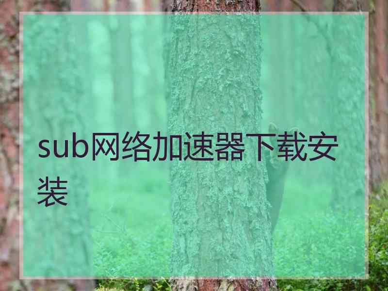 sub网络加速器下载安装